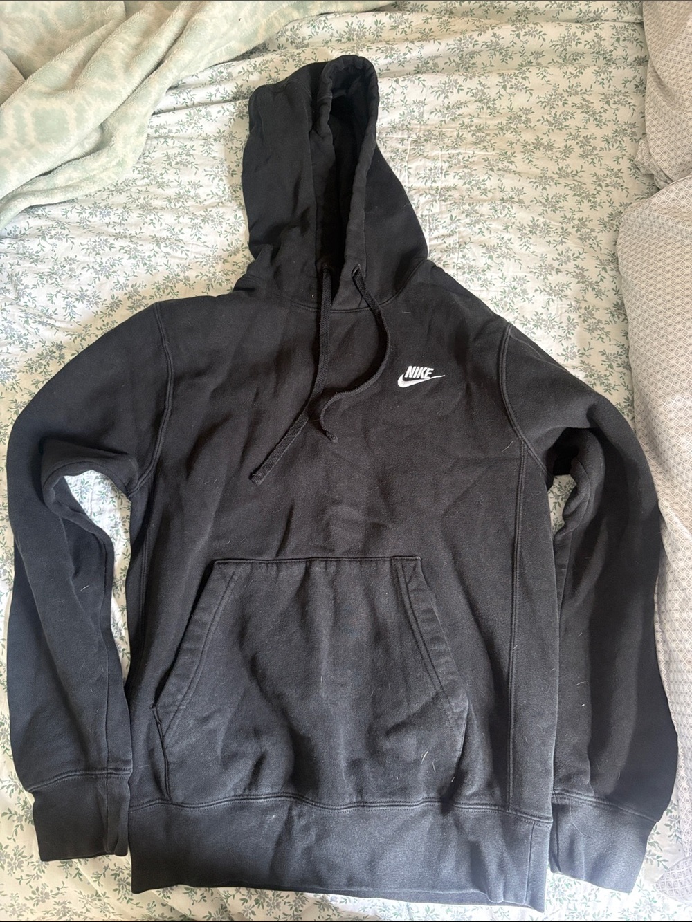 Nike Black Crewneck Hoodie with Small White Logo